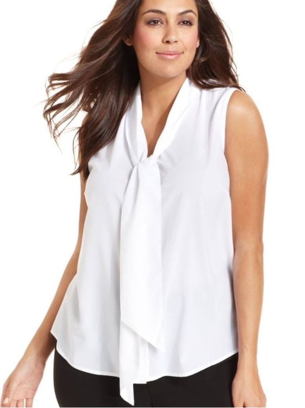 Calvin Klein Tie-Neck Sleeveless Blouse NWT